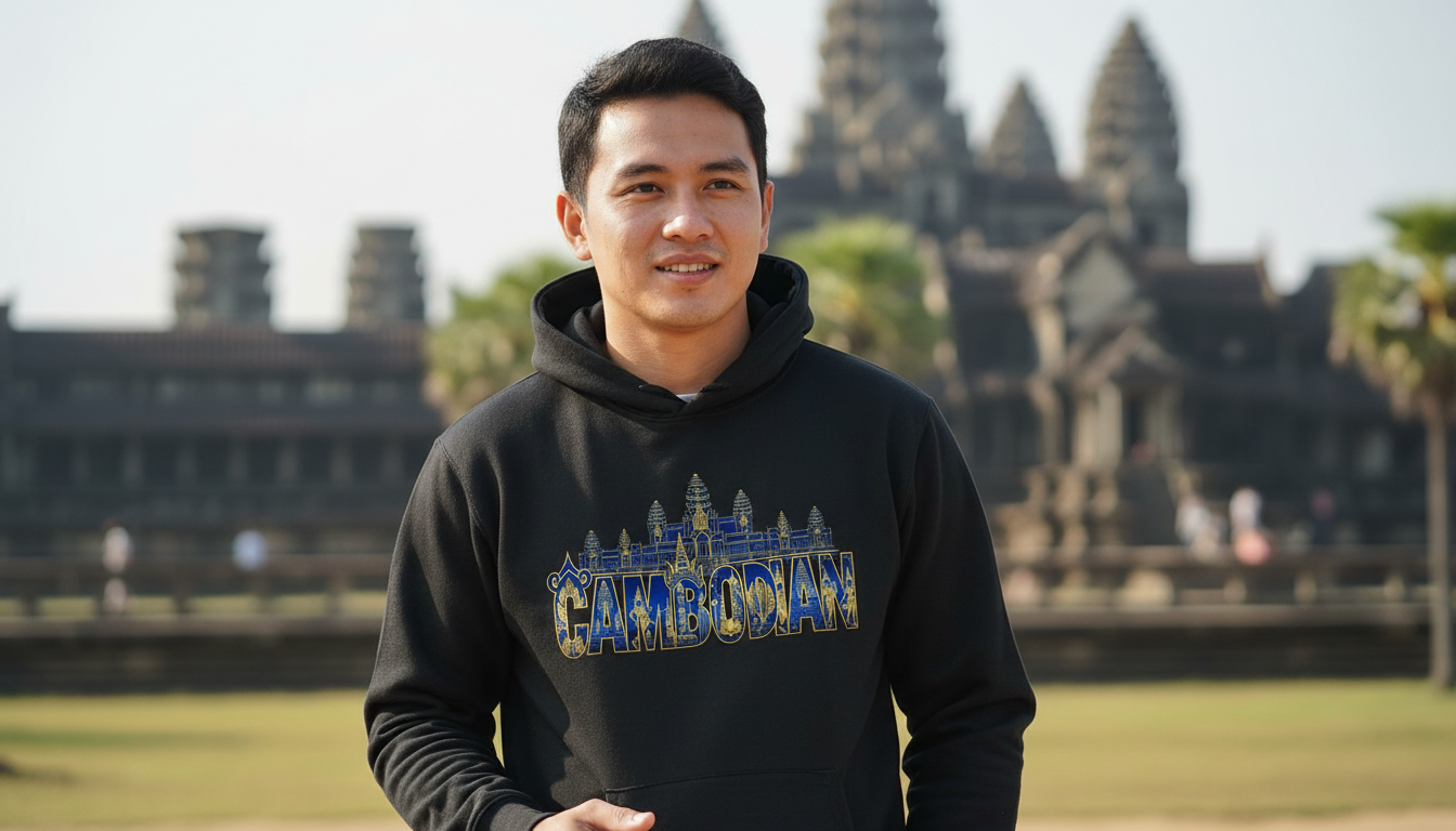 Angkor Heritage "Cambodian" Graphic Hoodie | Cambodian Men's hoodie A95