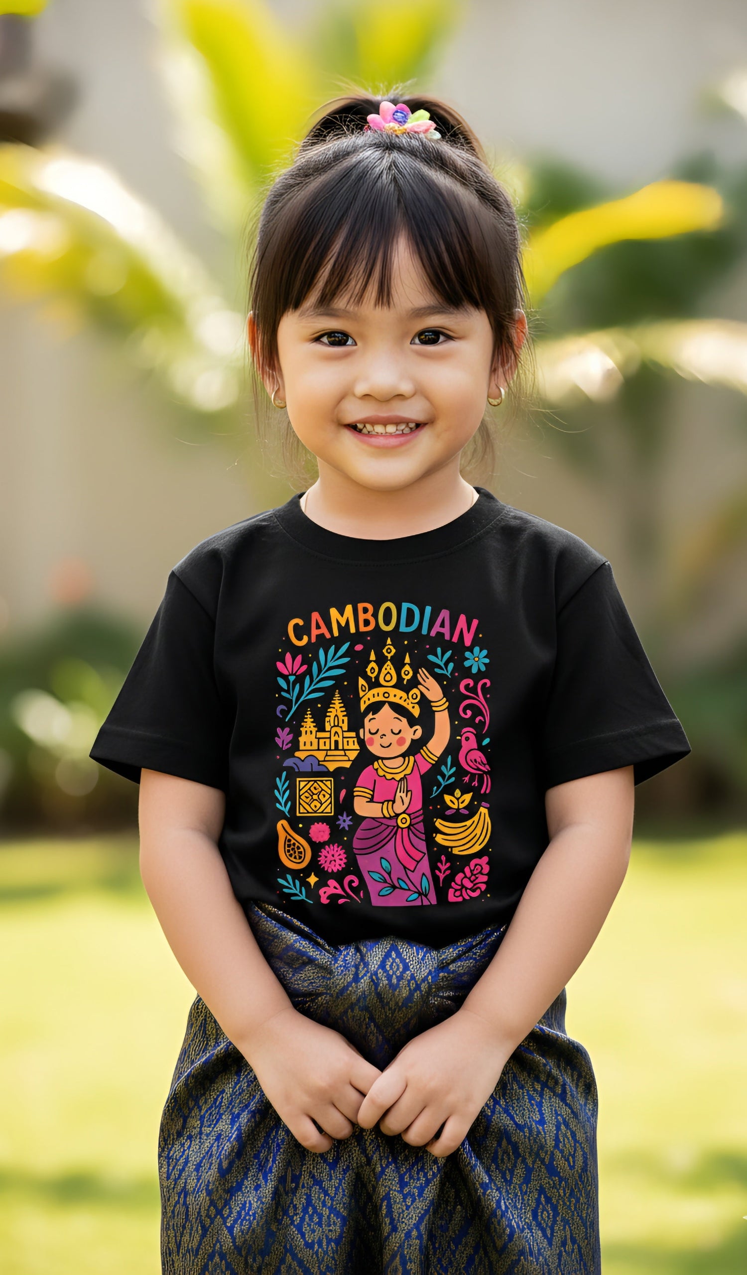 Cambodian girl wearing Cambodian t-shirt