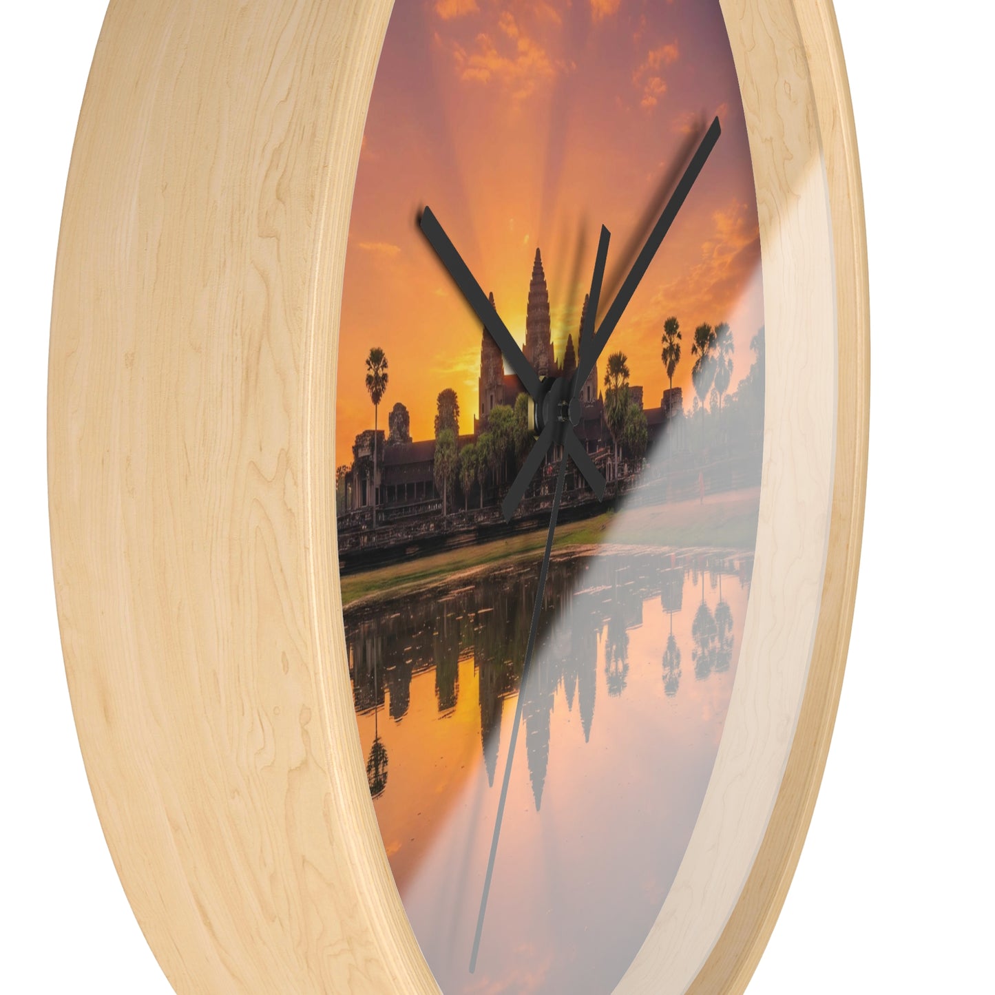Angkor Wat Golden Sunrise Wall Clock
