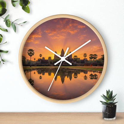 Angkor Wat Golden Sunrise Wall Clock