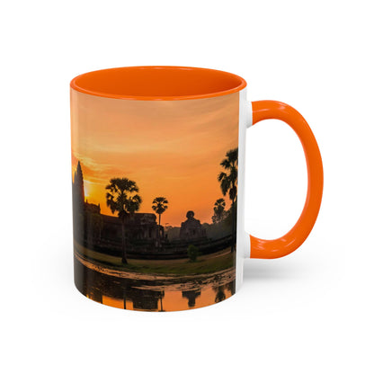 Angkor Wat Sunrise Accent Coffee Mug — Cambodia Temple Travel Photo (11/15oz)