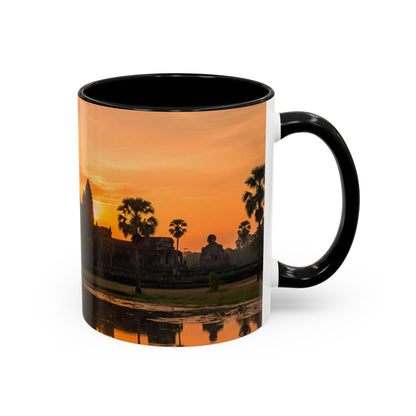 Angkor Wat Sunrise Accent Coffee Mug — Cambodia Temple Travel Photo (11/15oz)