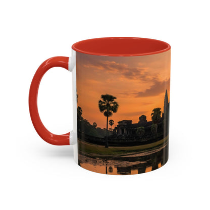 Angkor Wat Sunrise Accent Coffee Mug — Cambodia Temple Travel Photo (11/15oz)