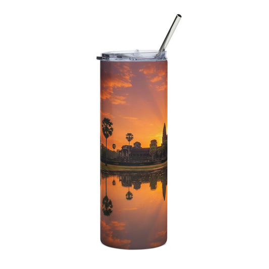 Angkor Wat Sunrise Reflective Travel Cup - 20oz Stainless Tumbler