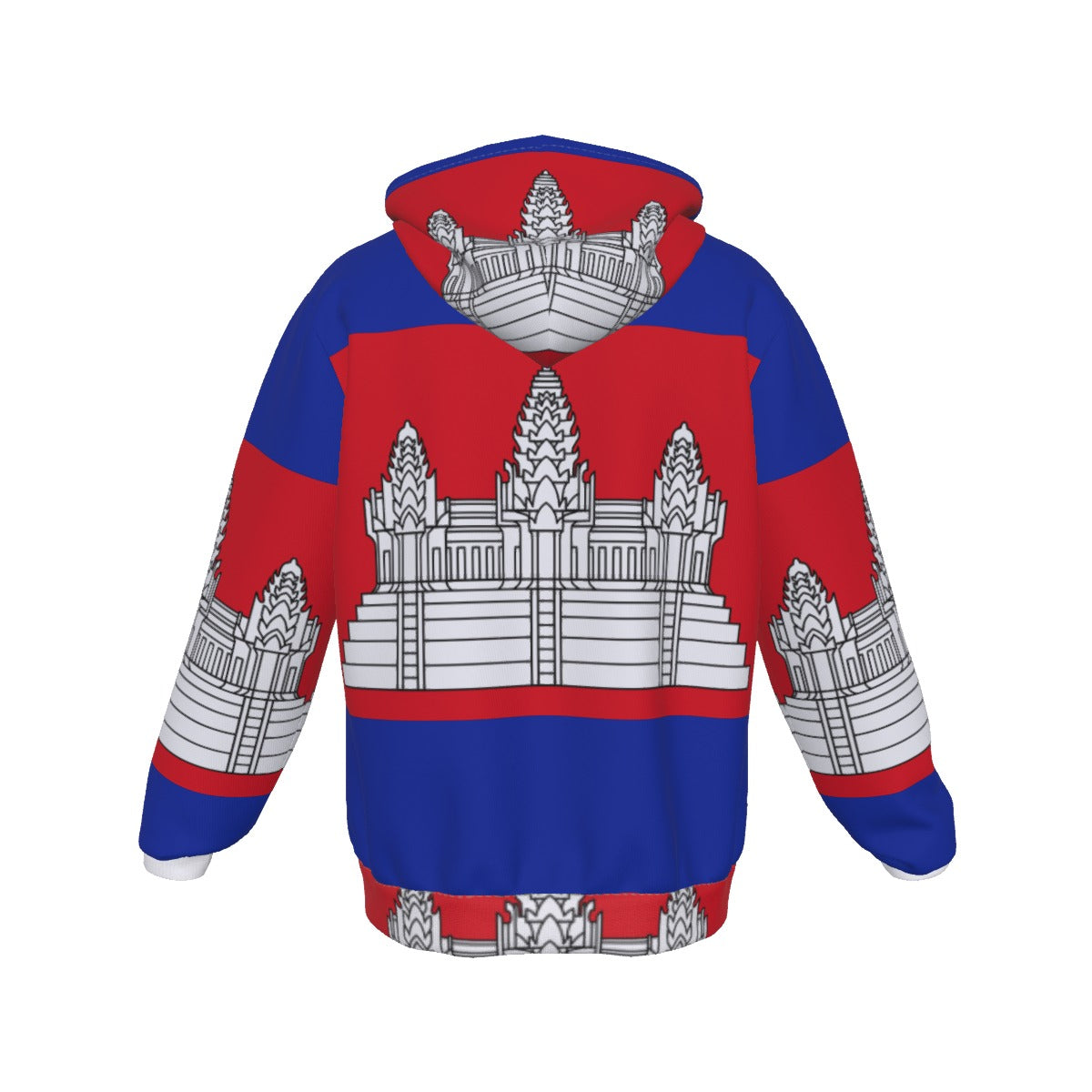 Cambodian Flag Heritage | Premium Full-Zip All-Over Print Hoodie