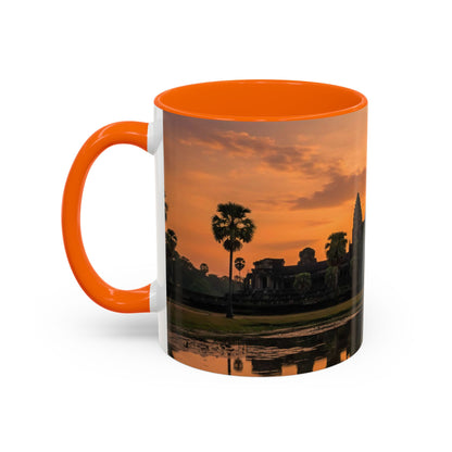 Angkor Wat Sunrise Accent Coffee Mug — Cambodia Temple Travel Photo (11/15oz)