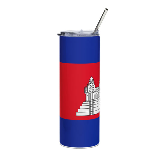 Cambodian Flag Heritage Stainless Steel Tumbler 20oz