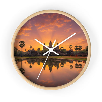 Angkor Wat Golden Sunrise Wall Clock