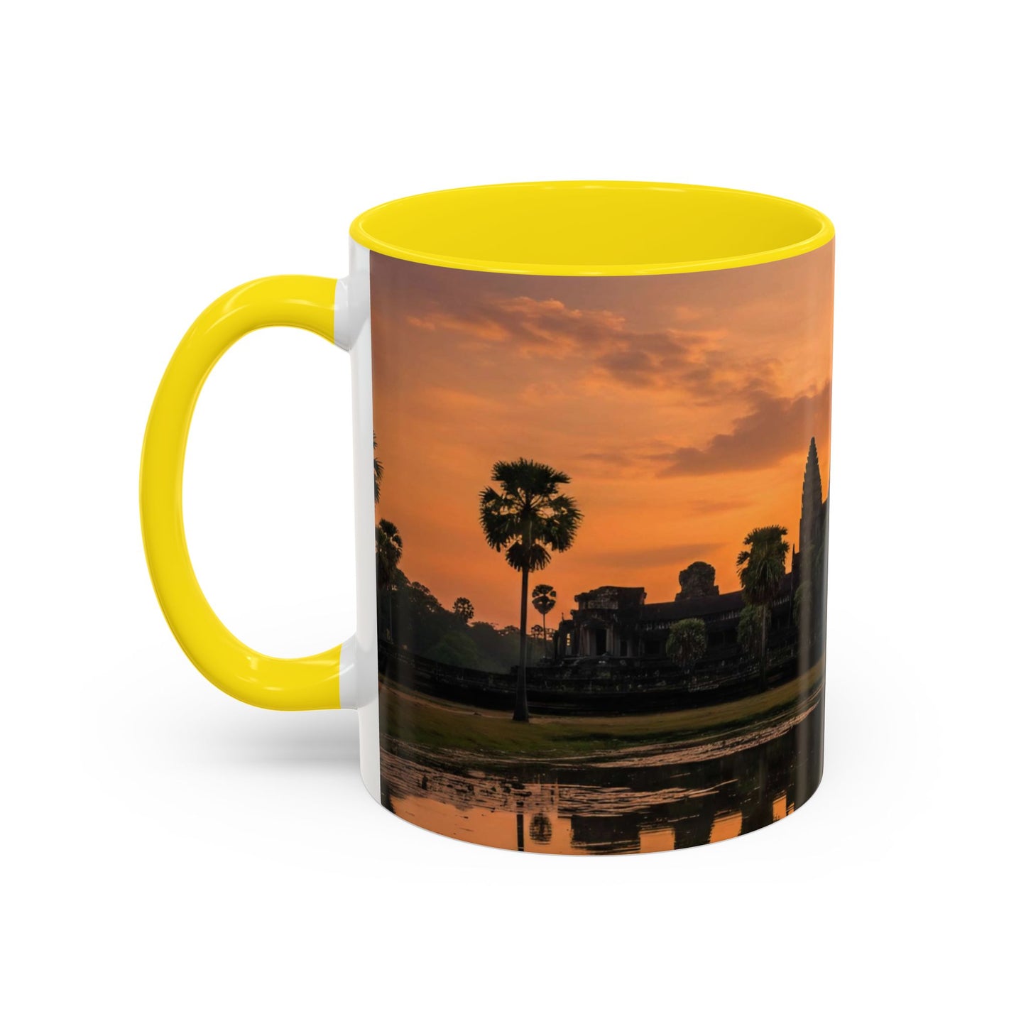 Angkor Wat Sunrise Accent Coffee Mug — Cambodia Temple Travel Photo (11/15oz)