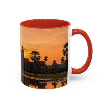 Angkor Wat Sunrise Accent Coffee Mug — Cambodia Temple Travel Photo (11/15oz)