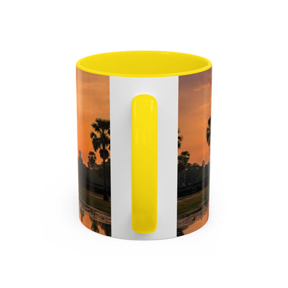 Angkor Wat Sunrise Accent Coffee Mug — Cambodia Temple Travel Photo (11/15oz)