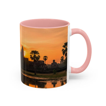 Angkor Wat Sunrise Accent Coffee Mug — Cambodia Temple Travel Photo (11/15oz)