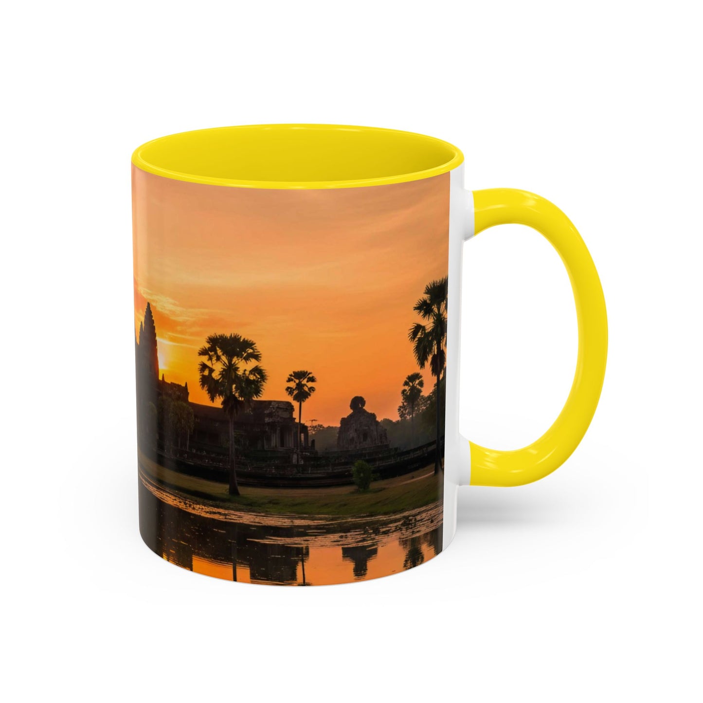 Angkor Wat Sunrise Accent Coffee Mug — Cambodia Temple Travel Photo (11/15oz)