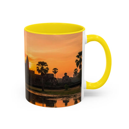 Angkor Wat Sunrise Accent Coffee Mug — Cambodia Temple Travel Photo (11/15oz)