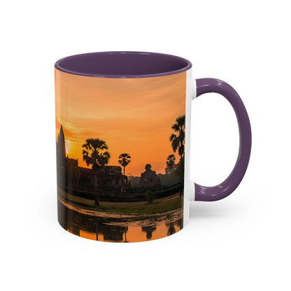 Angkor Wat Sunrise Accent Coffee Mug — Cambodia Temple Travel Photo (11/15oz)
