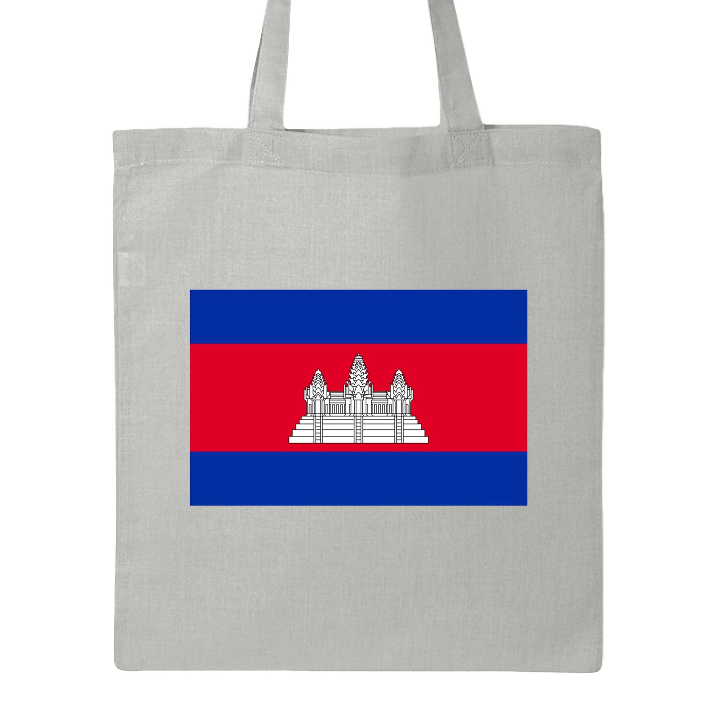 Tote bag with the flag of Cambodia on a white background