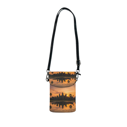 Pouch with a sunset design on a white background