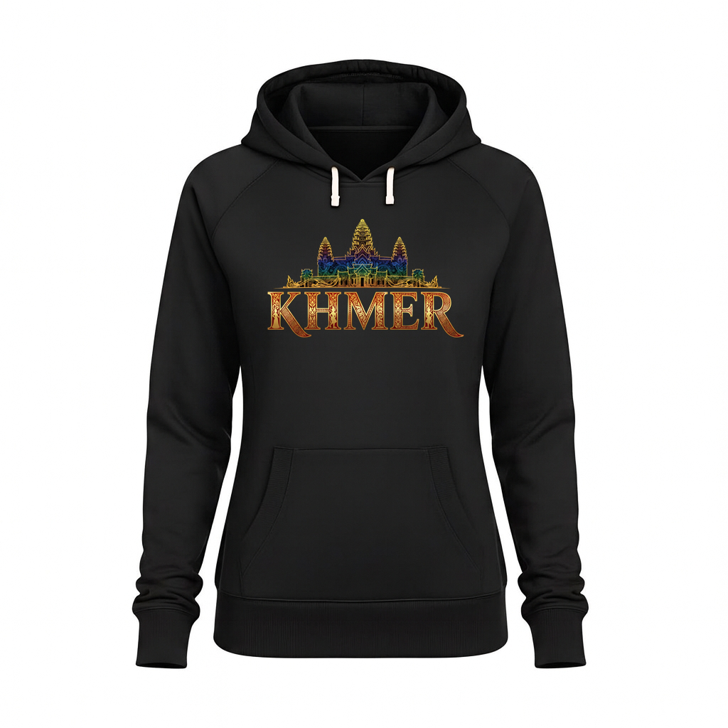 Angkor Wat Prism Heritage Hoodie – Premium Black & Iridescent Gold Edition