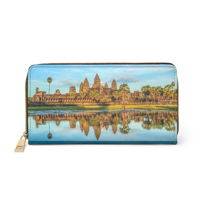 Wallet with Angkor Wat design on a white background