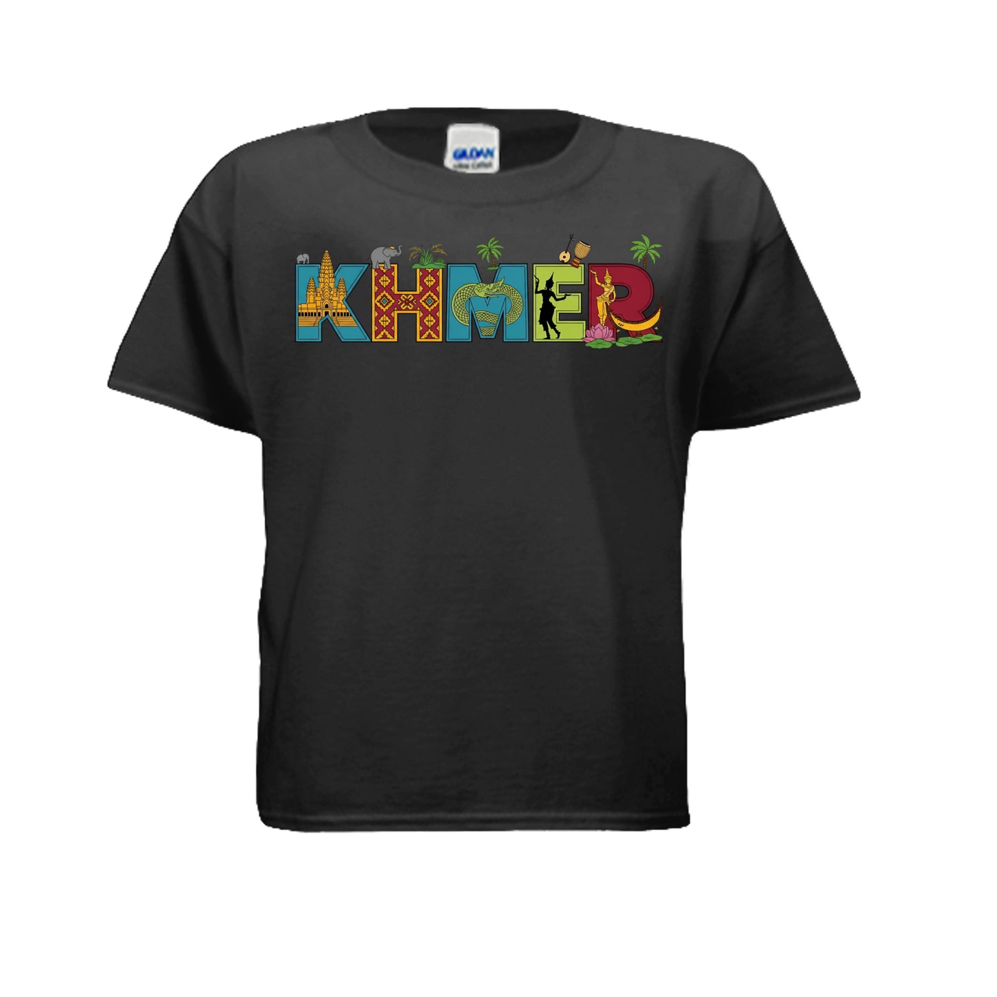 Teal t-shirt with 'SMITH LAKE' printed on it against a white background