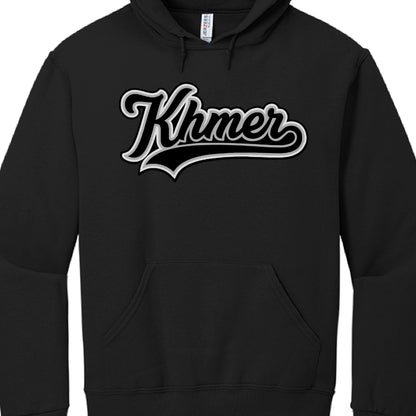Black hoodie with 'Khmer' text on a white background